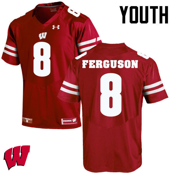 Youth Winsconsin Badgers #8 Joe Ferguson College Football Jerseys-Red - Click Image to Close